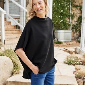 Frank & Eileen Audrey Funnel Neck Capelet Black